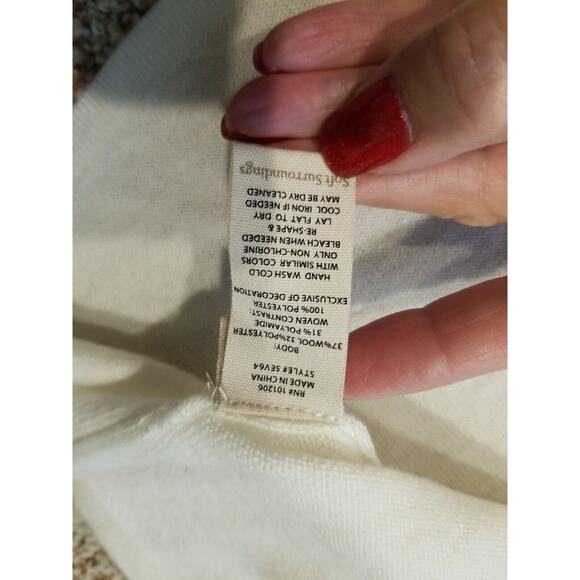 Soft Surroundings 3X Pleated Back Reserva Sweater Ecru Ivory~Black Ribbon ~ New! - Picture 9 of 9